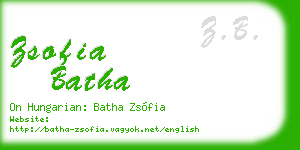 zsofia batha business card