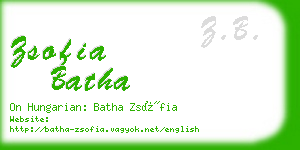 zsofia batha business card